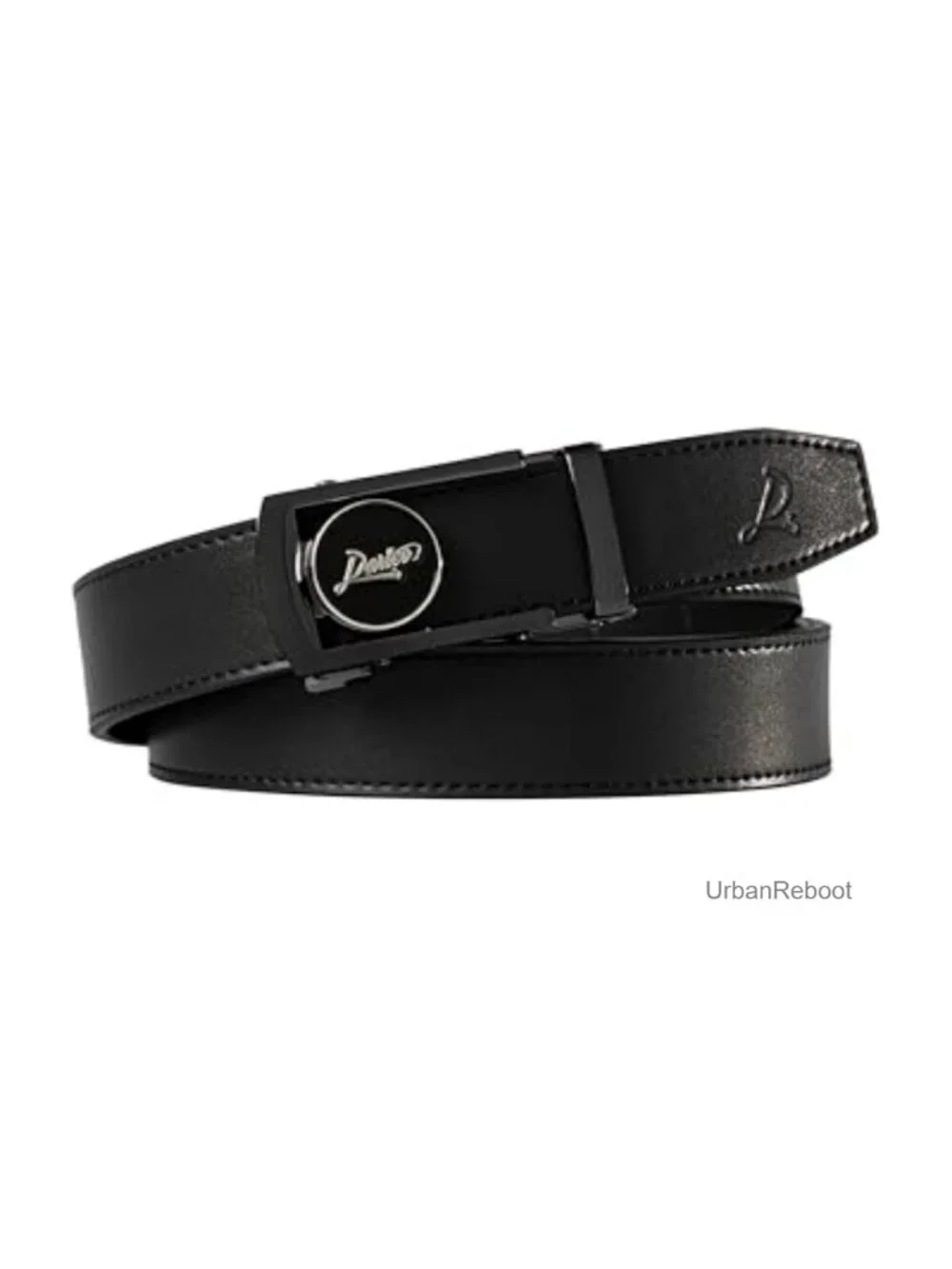 Men's Leather Ratchet Golf Belt with Ball Marker, One-Size Fit